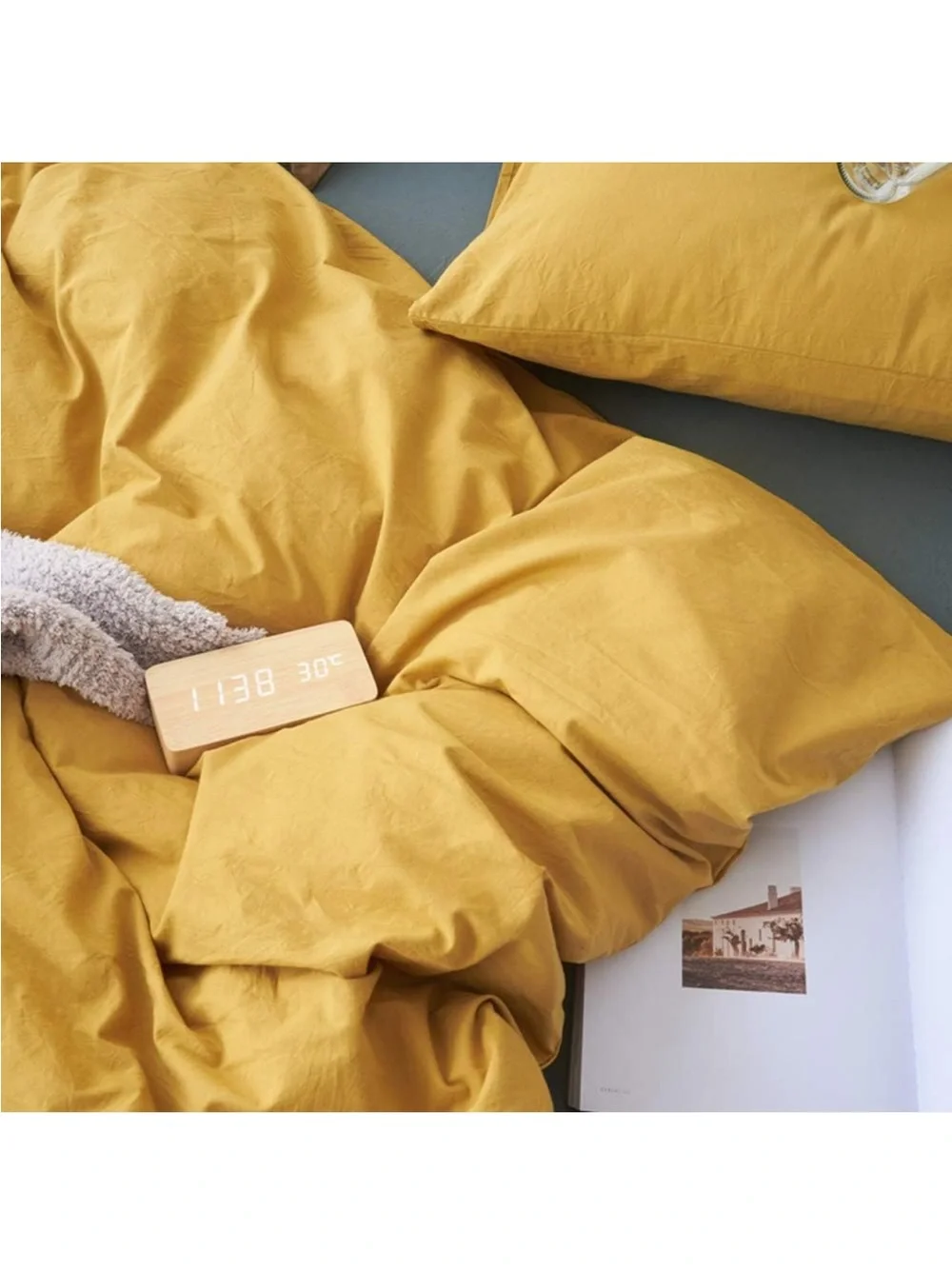 NEW DONEUS Duvet Cover Set 100% Washed Cotton, Linen-Like Texture. Breathable